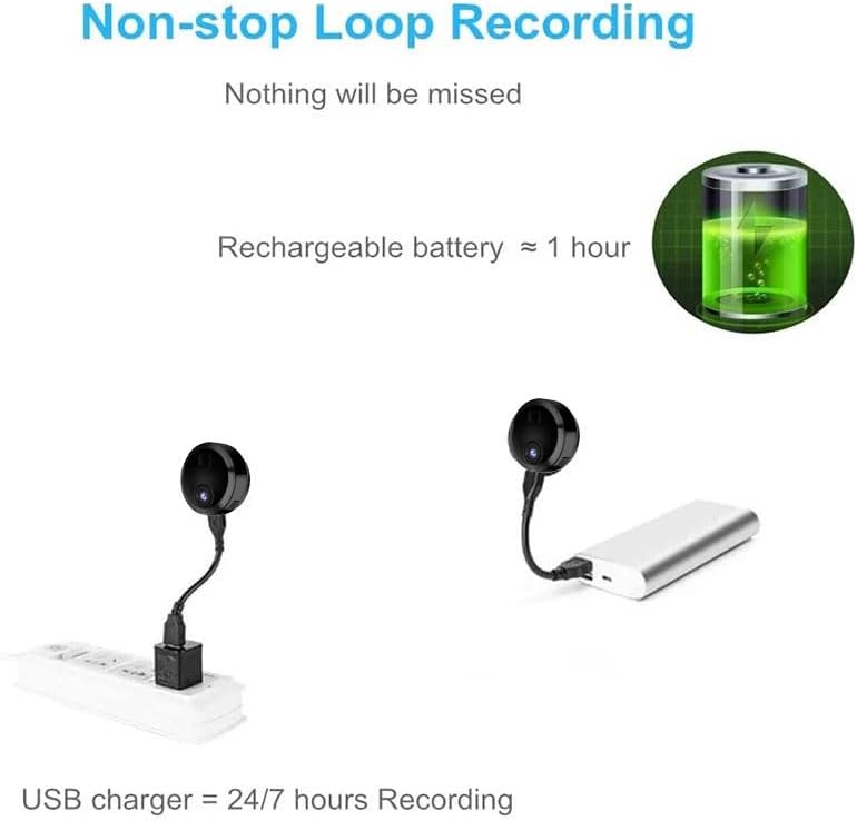 Mini Kamera 1080P – WLAN Innenkamera mit Live-Übertragung per App, Bewegungserkennung, Nachtsicht, M