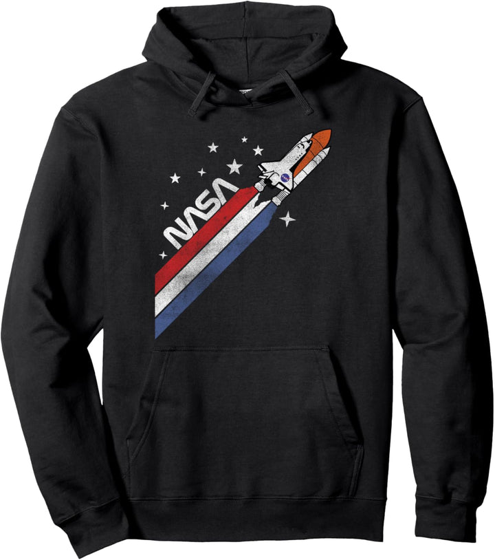 NASA Shuttle Take-Off Stripes Vintage Pullover Hoodie