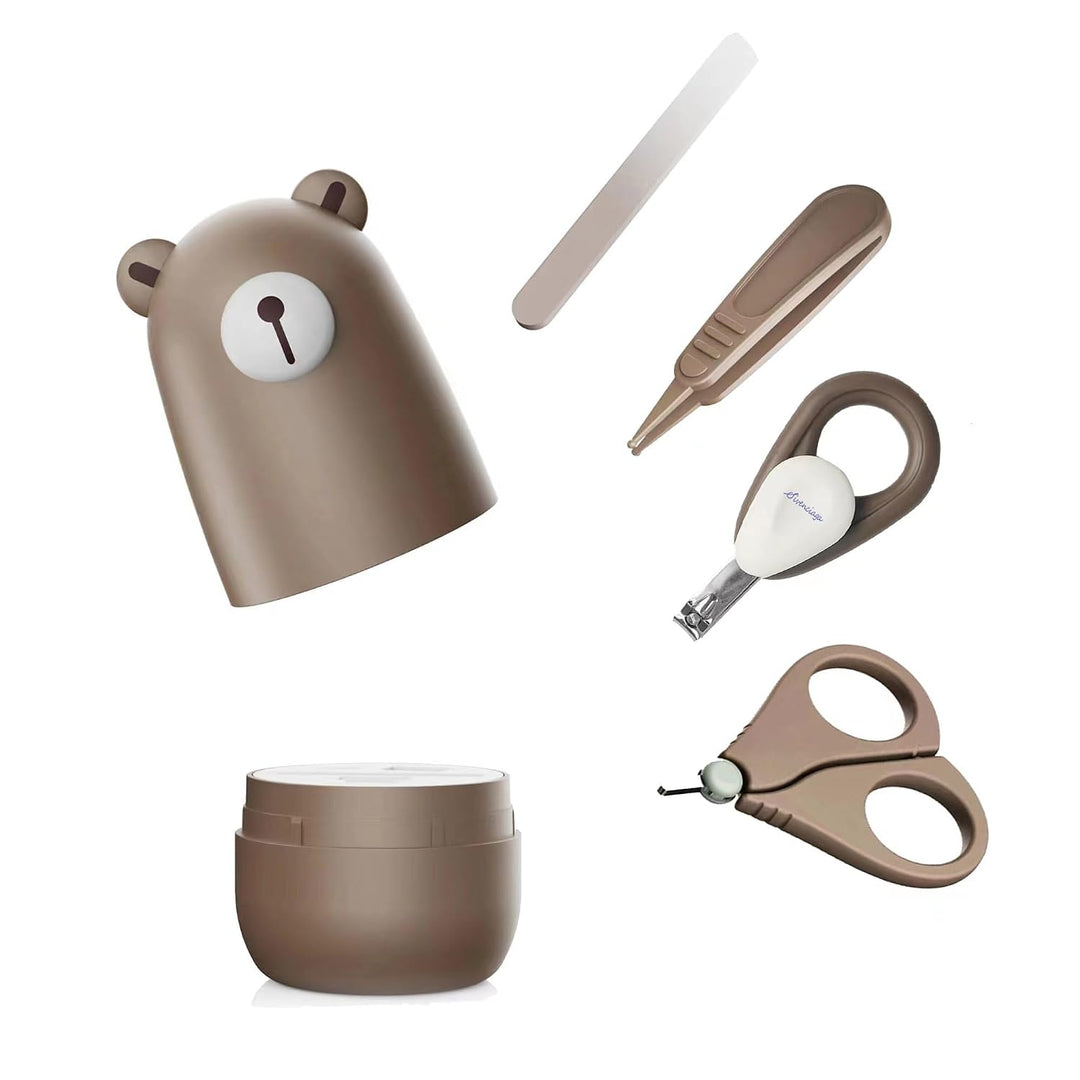 Baby Nagel Set, Baby Maniküre Set und Pediküre Set mit niedlichem Etui. Baby Nagelknipser und Bürste