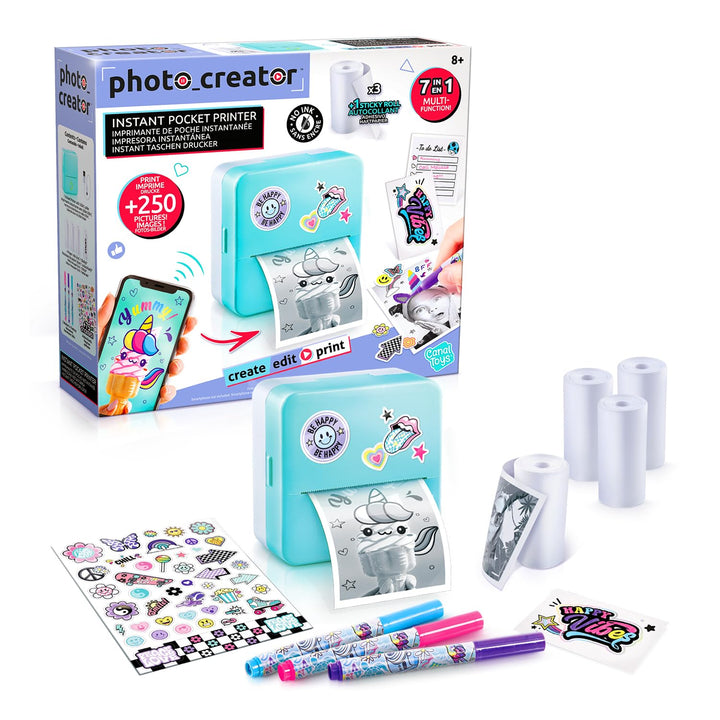 Canal Toys - Photo Creator CLK017- Taschen-Drucker Set für Smartphone mit Markern, Stickern und Ther