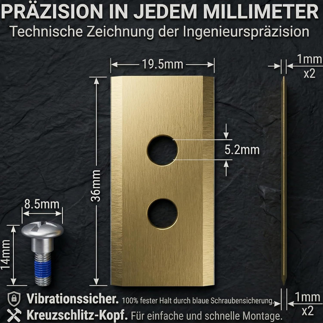 HAUSPROFI 32x Titan Ersatzklingen &amp; Messer für Mammotion Luba 2, Luba 1 &amp; Yuka, DIN EN 50636-2-107 g