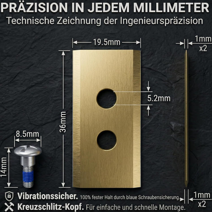 HAUSPROFI 32x Titan Ersatzklingen &amp; Messer für Mammotion Luba 2, Luba 1 &amp; Yuka, DIN EN 50636-2-107 g
