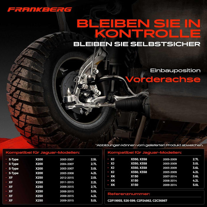Frankberg 1x Querlenker Vorne unten Links Kompatibel mit S-Type X200 2003-2008 XF 2008-2015 XJ 2003-