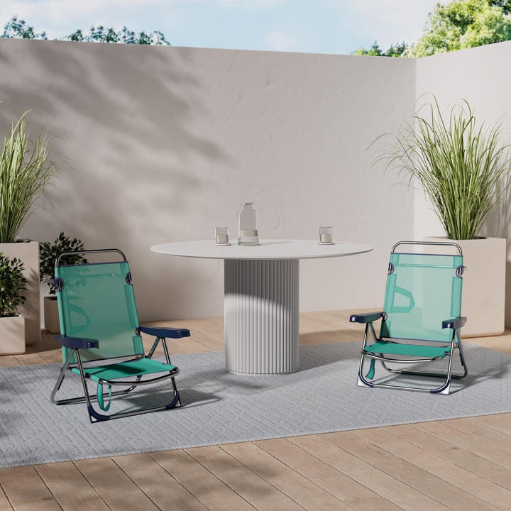 Alco – Bett Stuhl Strand Aluminium Fibreline Türkis (30 1 – 607 AZ) 71x65x15.5 cm Grünblau, 71x65x15
