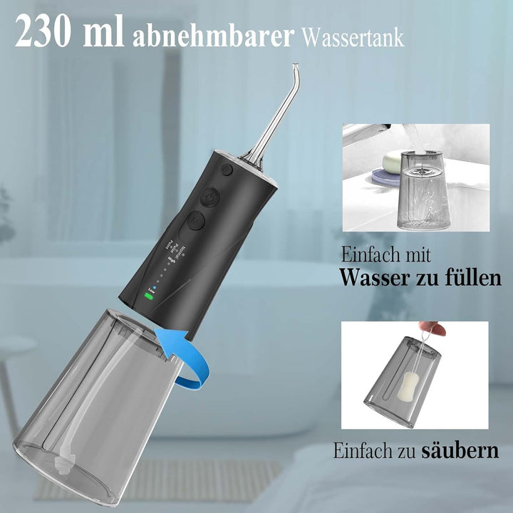 SURFOU Munddusche Kabellos, Elektrische Zahnseide Oral Irrigator Zahndusche Wasser Zahnreiniger, Zah