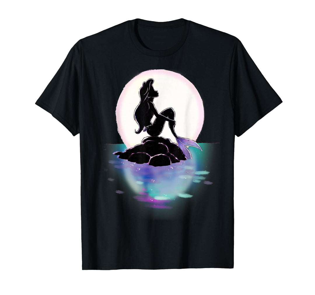 Disney Little Mermaid Ariel Colorful Sunset Moon T-Shirt
