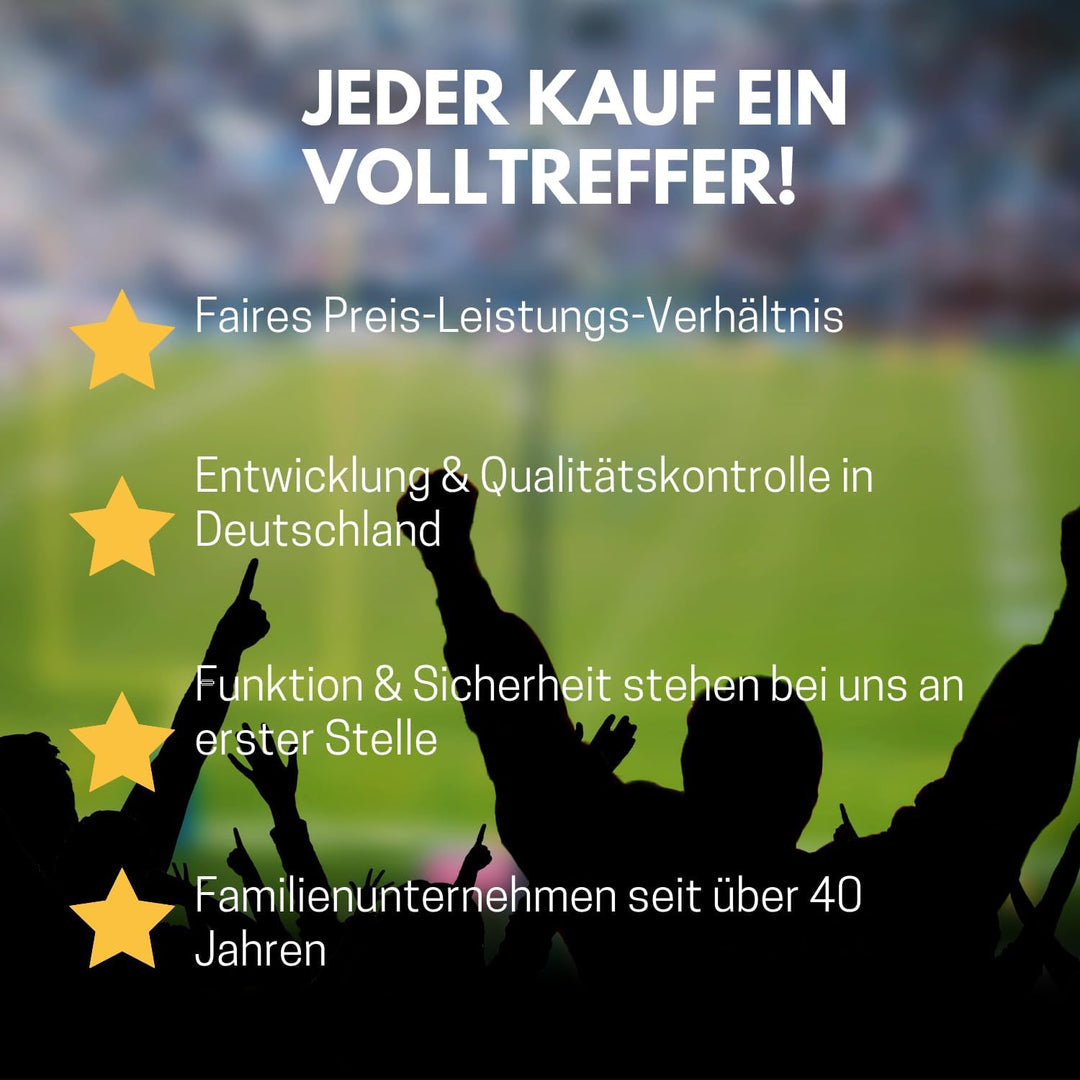Best Sporting Fussballtor-Set 213 x 152 x 76 cm in Schwarz mit Torwand | Fussballtor mit weissem Net