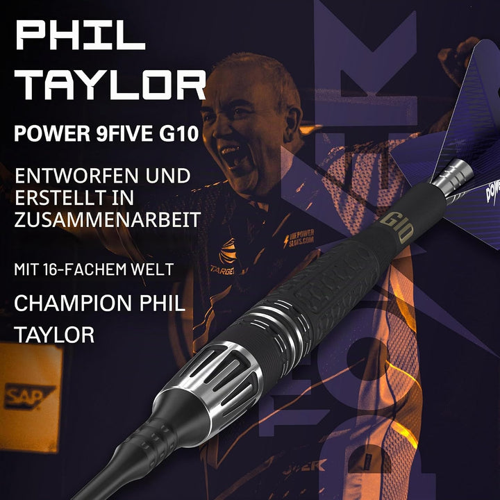 Target Darts Phil Taylor Power 9-Five Gen 10 95% Wolfram Soft Tip Dart Satz 20G, 20G