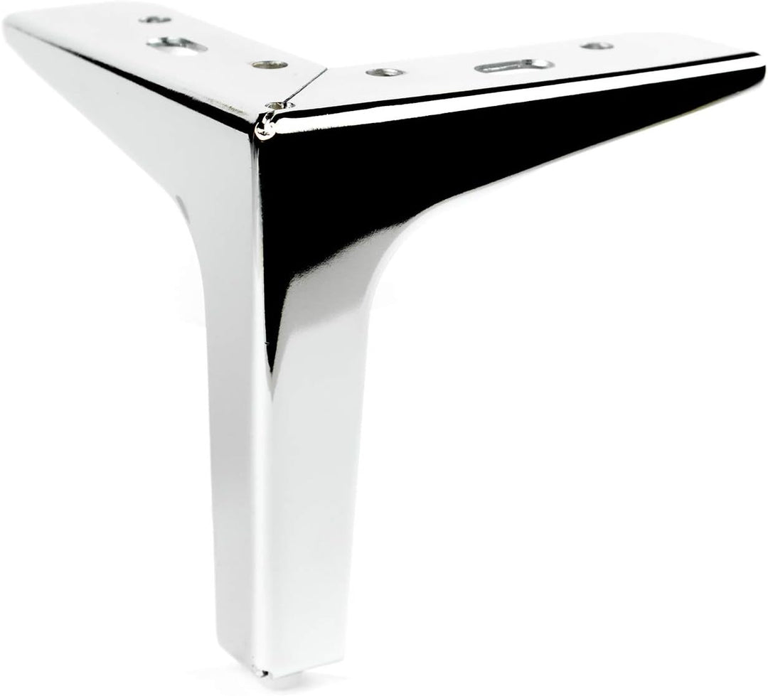 P17- Siena | Set 4 Füsse + 16 Schrauben | Glänzendes Chrom | Höhe 13 cm | Beine für Sofas, Möbel, Sc