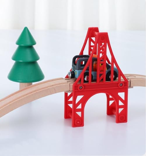 OrgMemory Eisenbahn Set, 3 Stück Hängebrücke, Holzeisenbahn Eisenbahnbrücke Kompatibel mit Anderer M