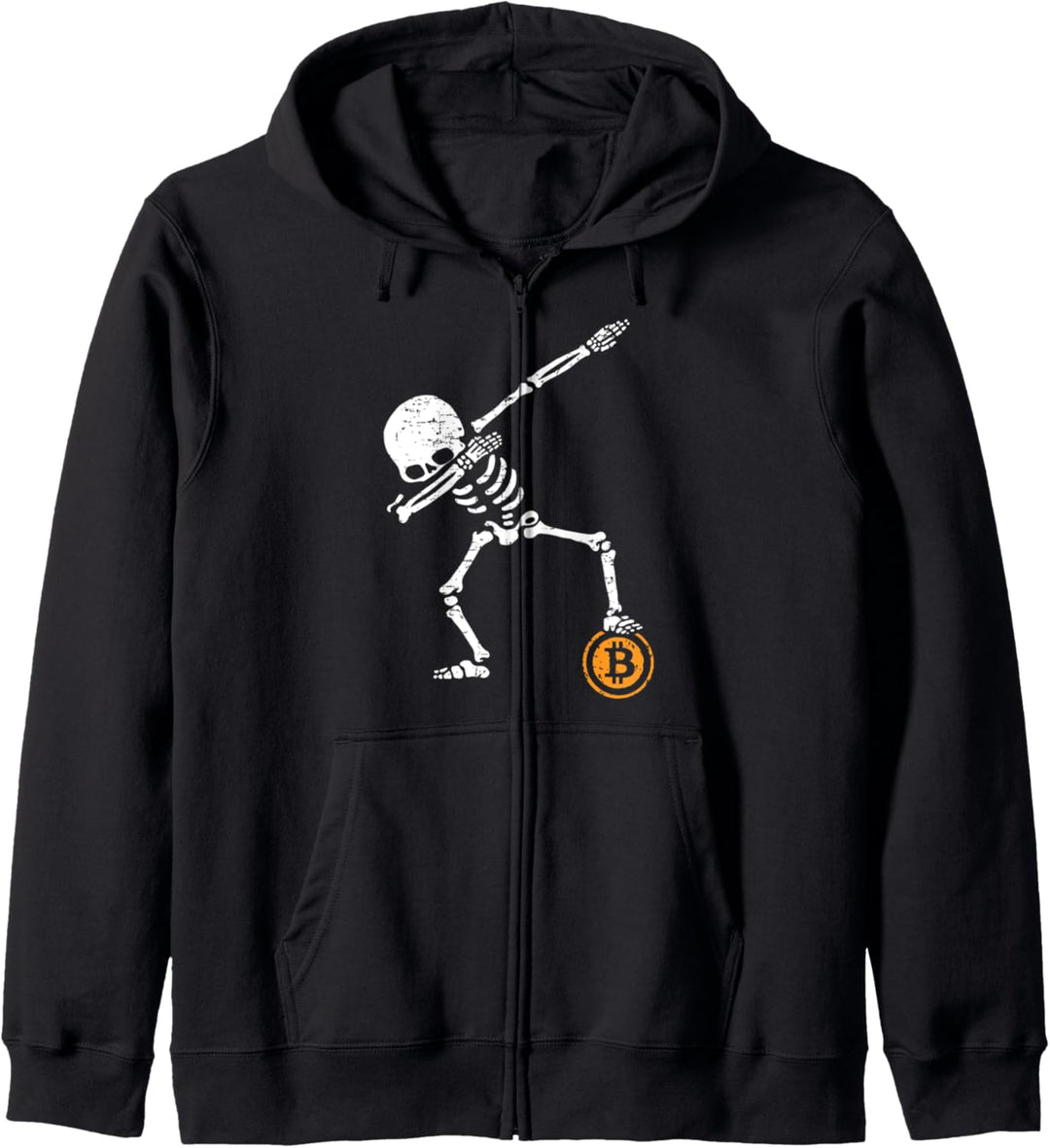 Dabbing Skelett Bitcoin Krypto Crypto Coin HODL BTC Logo Kapuzenjacke
