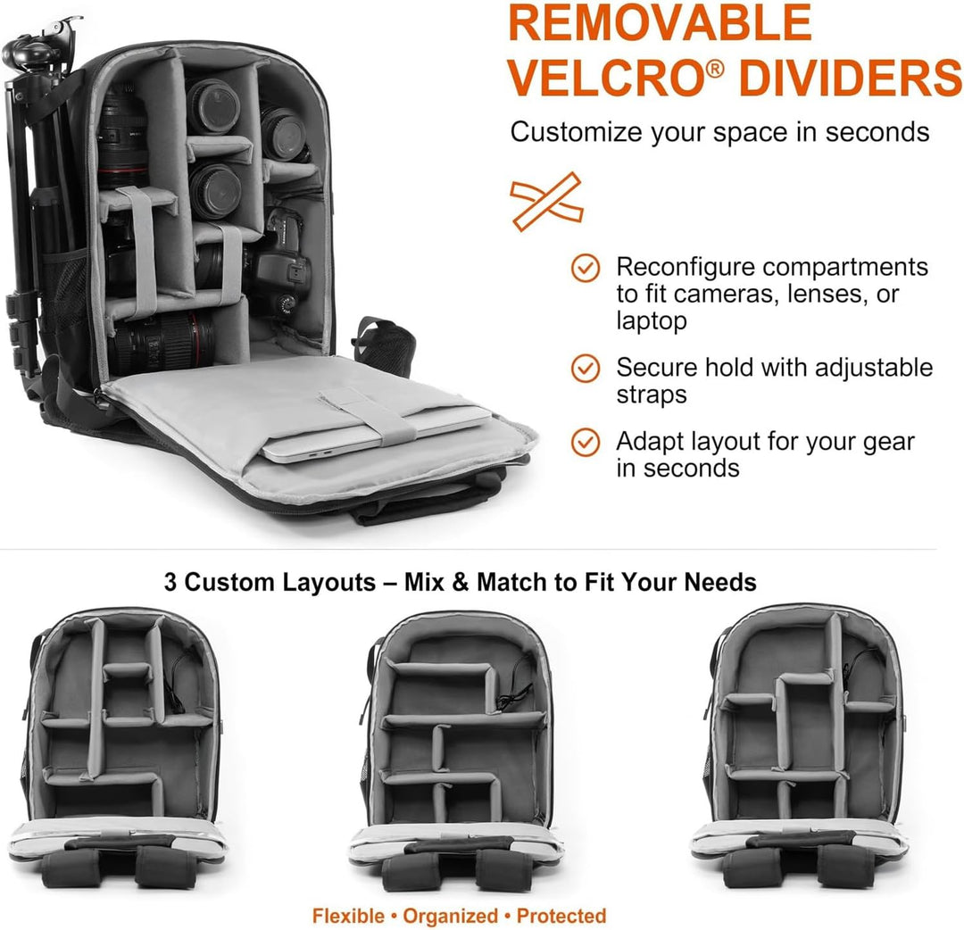 CADeN Anti-Diebstahl-Design Kamerarucksack Tasche für Sony Canon Nikon DSLR/SLR Spiegellos Wasserdic