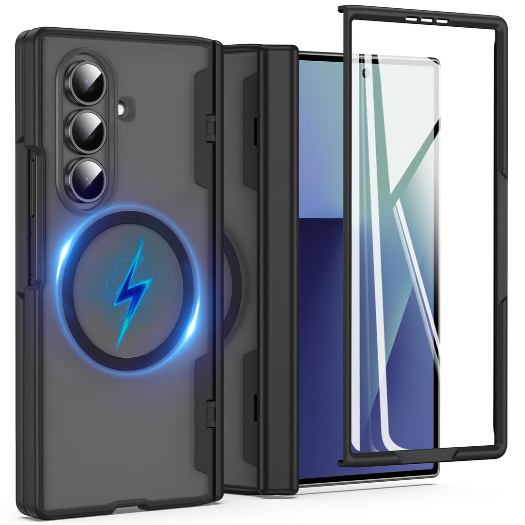 für Samsung Galaxy Z Fold 7 Hülle [Kompatibel mit MagSafe] mit Displayschutzfolie & Scharnier Schutz