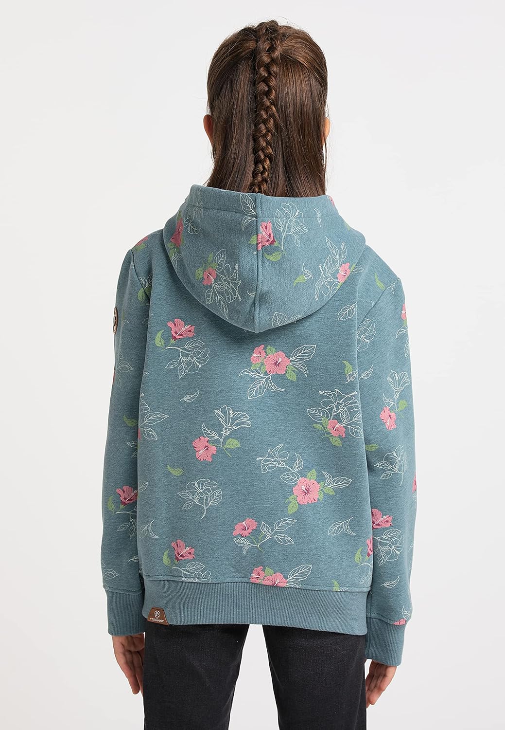 Ragwear THEA Flowers Zip Mädchen Sweatjacke mit Kapuze Cardigan Strickjacke Sweatshirt mit Blumen Mo