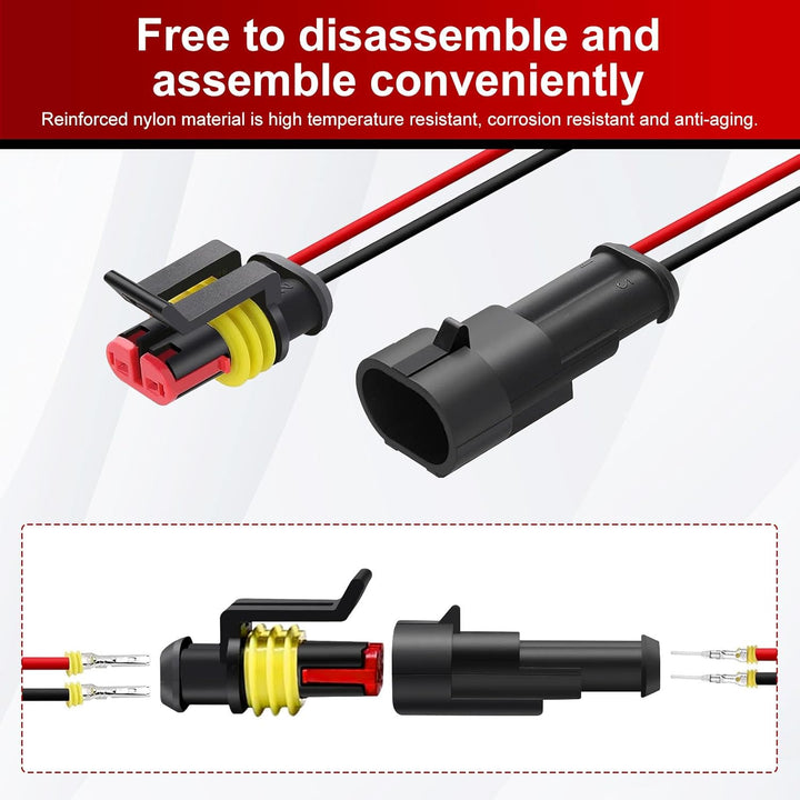 KFZ Stecker Set, 808Pcs KFZ Steckverbinder, Wasserdichte Stecker 1/2/3/4/5/5/6 Polig, Superseal Stec