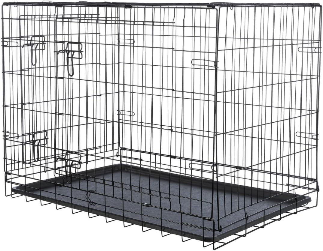 TRIXIE Hundebox Home schwarz – L: 109 × 79 × 71 cm – faltbarer Hundekäfig mit 2 Türen & sicheren Ver