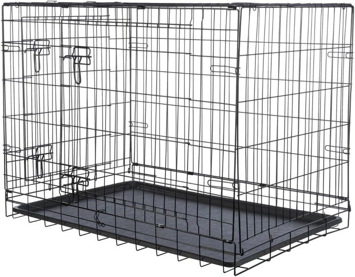 TRIXIE Hundebox Home schwarz – L: 109 × 79 × 71 cm – faltbarer Hundekäfig mit 2 Türen & sicheren Ver