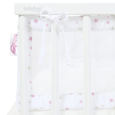 babybay Nestchen Mesh-Piqué passend für Modell Maxi, Boxspring und Comfort, weiss Sternemix sand/bee