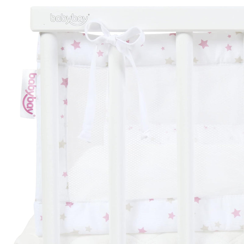 babybay Nestchen Mesh-Piqué passend für Modell Maxi, Boxspring und Comfort, weiss Sternemix sand/bee