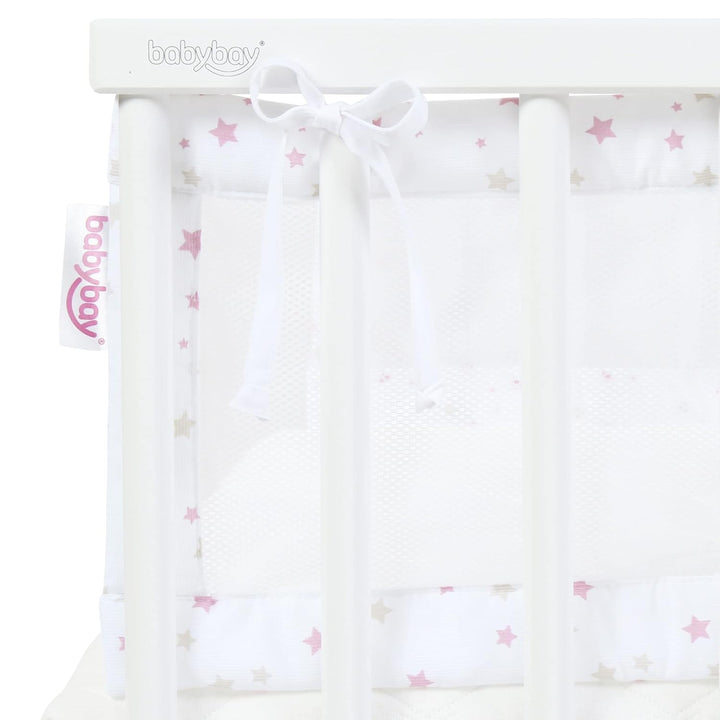 babybay Nestchen Mesh-Piqué passend für Modell Original, weiss Sternemix sand/beere