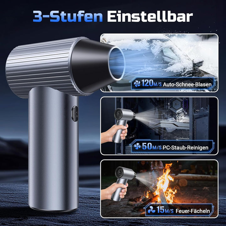 Solareye Druckluft Compressed Air Duster, 3-Gang 300000 U/min, Elektrische Staubgebläse Luftdruckspr