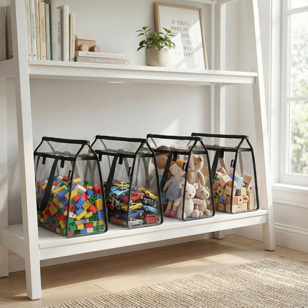 holay 4er-Packung PVC mit Reissverschluss Blocks Set, Spielzeug, Ton, Brettspiel Aufbewahrung Organi