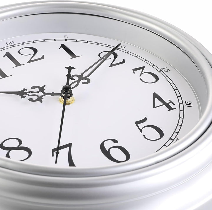Plumeet Wanduhr Klassisch 25cm Ruhige Retro Wanduhr ohne Tickgeräusche für Wohnzimmer - Schlafzimmer