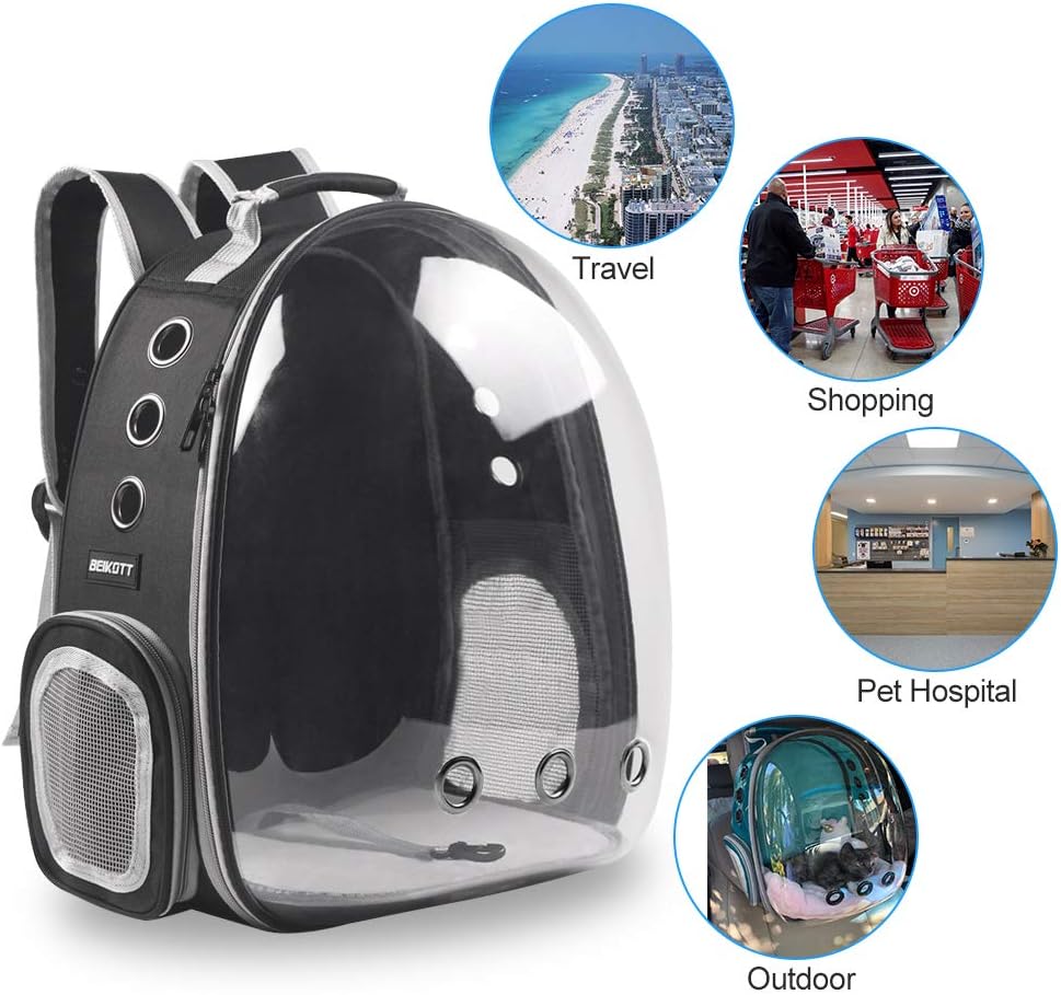 BEIKOTT Katzenrucksack Tragetasche, Hunderucksack, Haustier-Bubble-Rucksack für kleine Katzen, Welpe