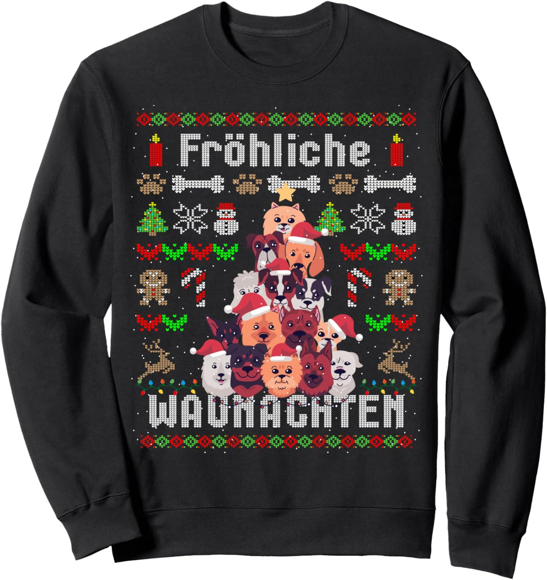 Lustiges Hunde Weihnachtsbaum Ugly Christmas Geschenk Sweatshirt