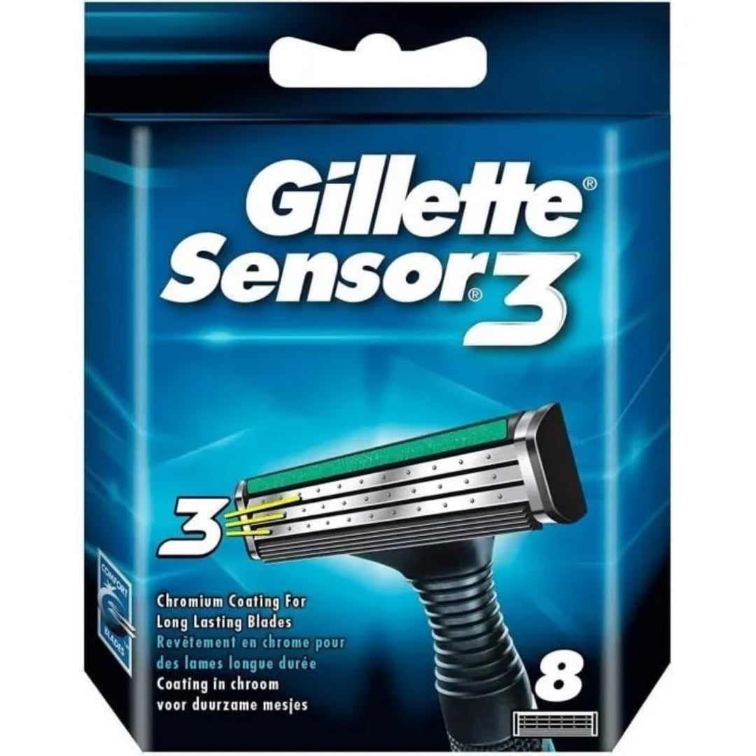 Gillette Sensor3 Rasierklingen mit verbesserten Gleitstreifen für eine glatte und komfortable Rasur,