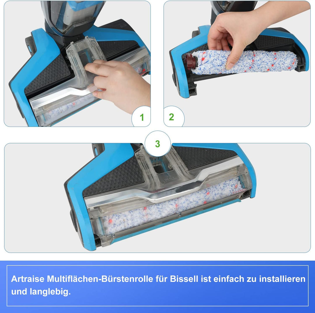 Artraise Filter für Bissell Crosswave - 3-in-1 Zubehör mit 2 Stück Ersatzfilter und 2 Stück Multiflä