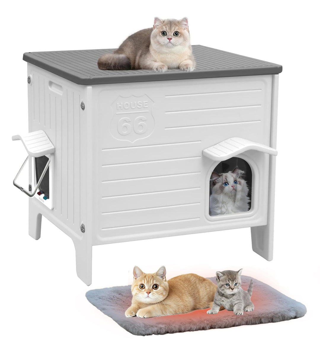 HiCaptain Katzenhaus Outdoor Winterfest Katzen Kunststoff verwildert Outdoor-Katzenhaus Welpenunterk