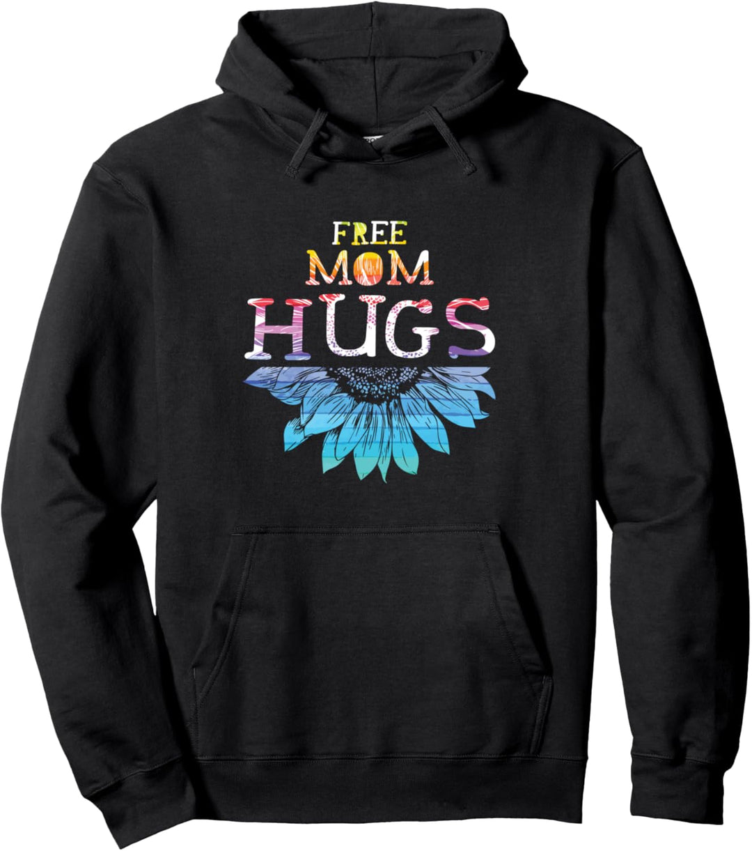 Free Mom Hugs - LGBT LGBTQ Pride - Rainbow Sunflower Gift Pullover Hoodie
