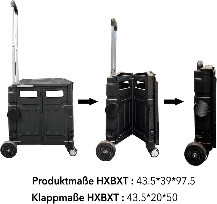 PUCHIKA Einkaufstrolley klappbar, Einkaufswagen Trolley, Einkaufstrolley mit Deckel, Shopping Trolle