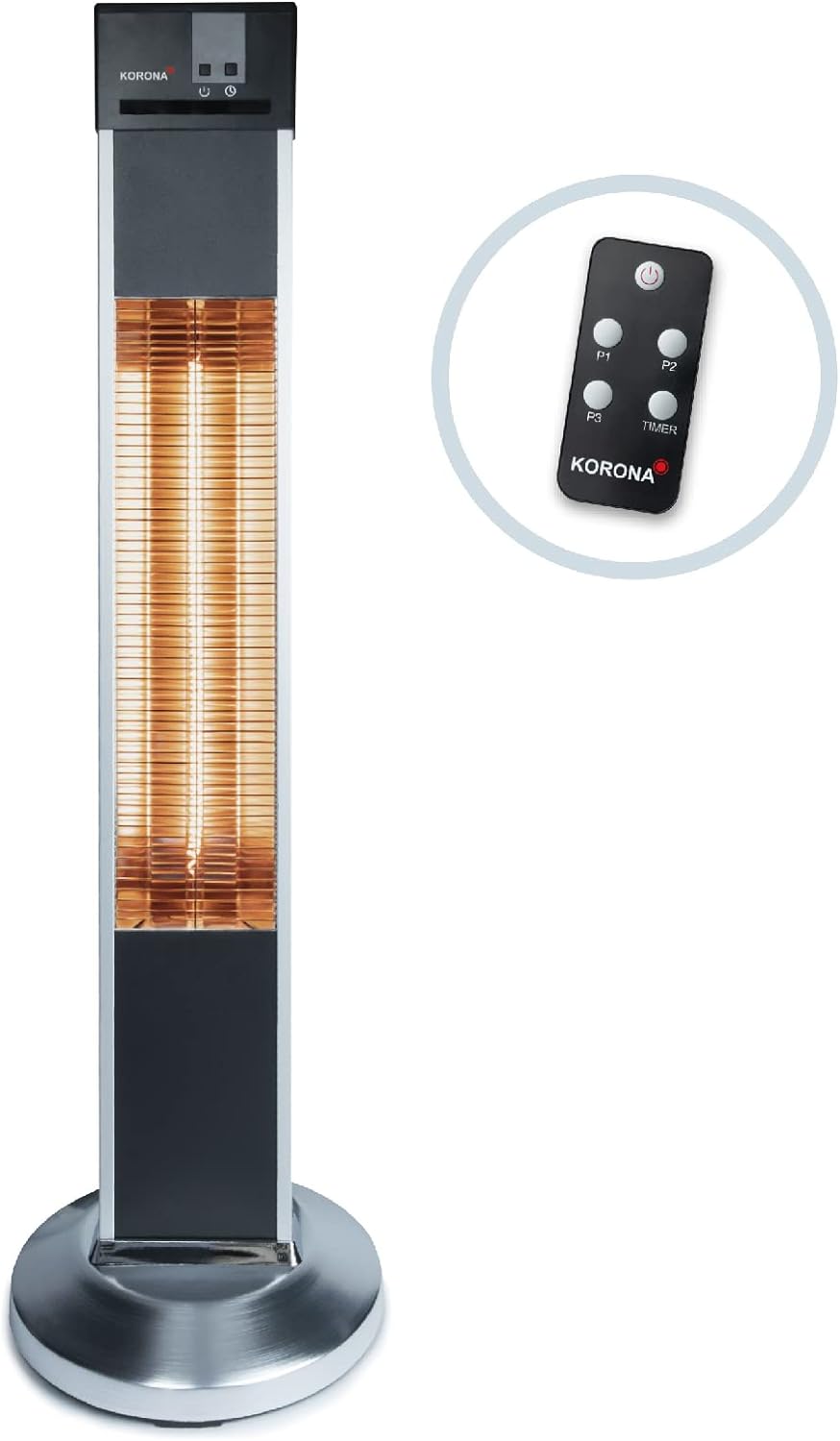 Korona 60000 Standheizstrahler Outdoor | Elektrisch | Für Terrasse, Balkon und Garten | Carbon-Heize
