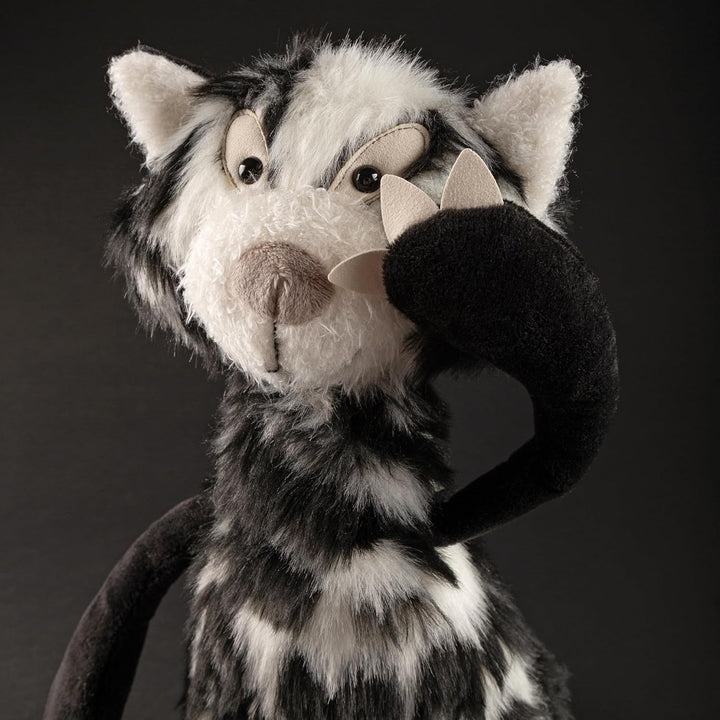 sigikid BEASTS, Kuscheltier für Erwachsene und Kinder, Katze Cat Macchiato, Schwarz/Weiss, 38057 Sch