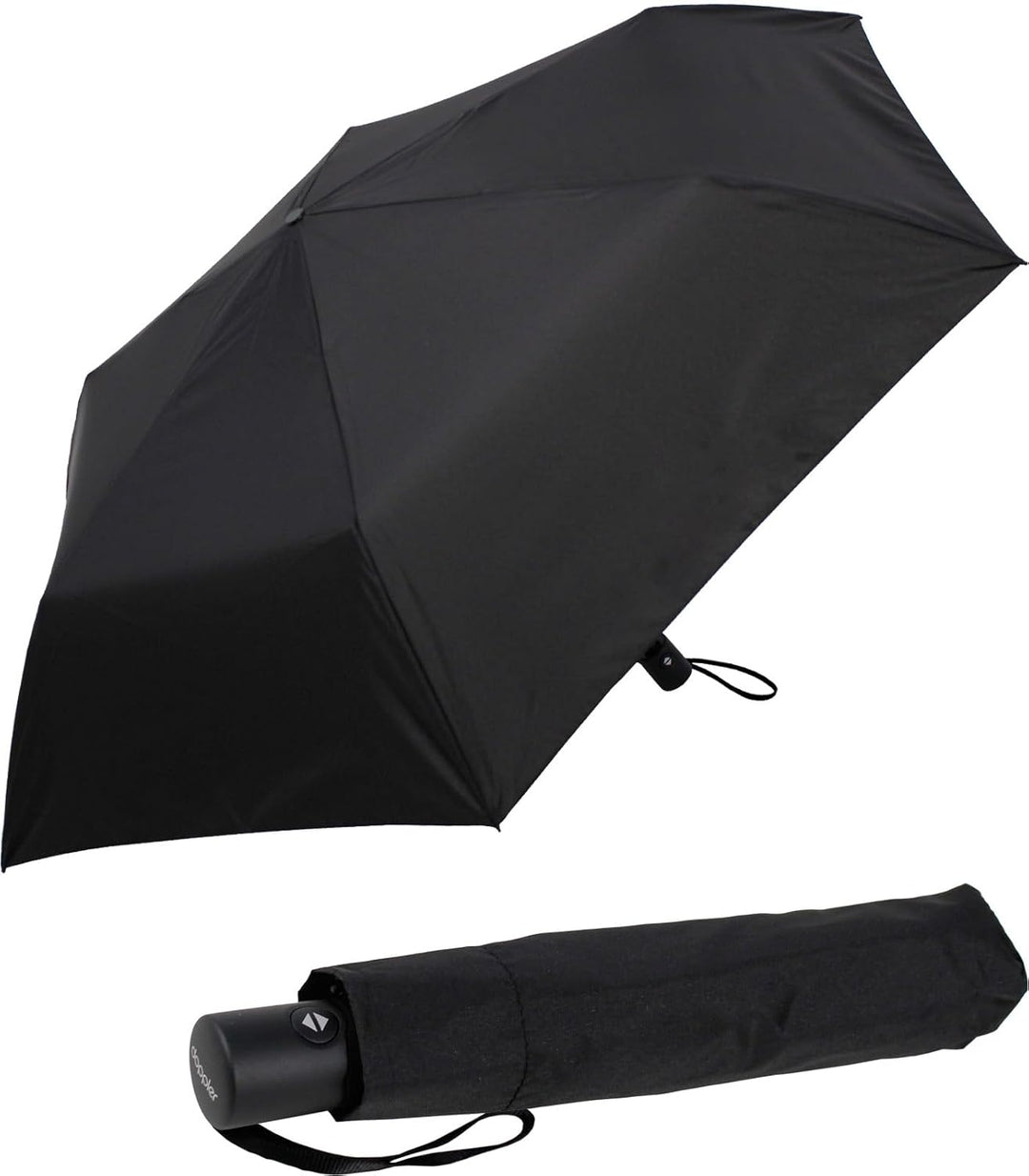 doppler magic zero mini Taschenschirm mit Auf-Zu-Automatik - simply black Uni Black, Uni Black