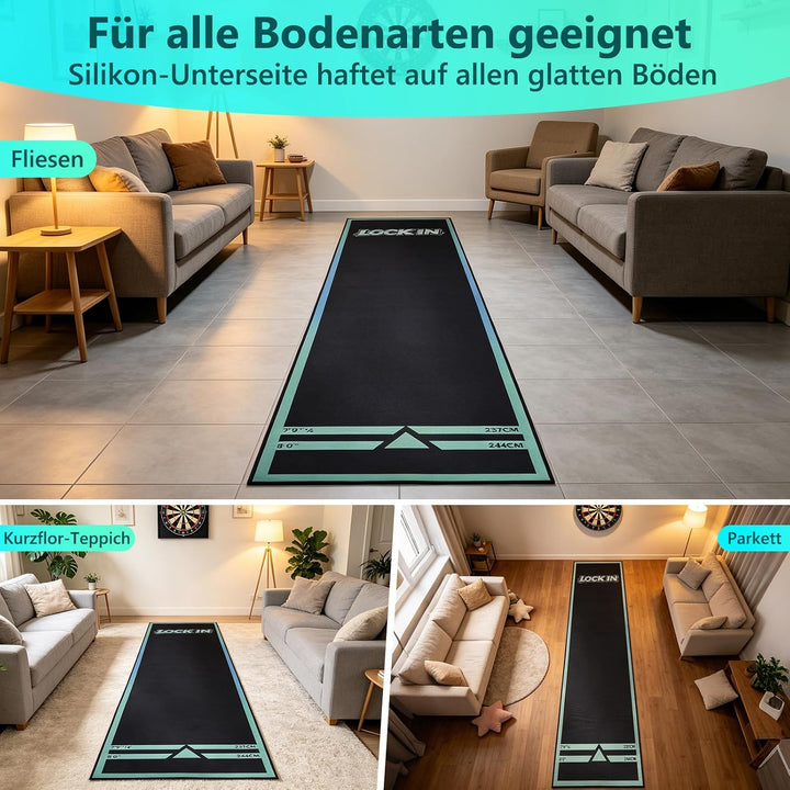 Profi Dartteppich mit präziser Oche-Linie