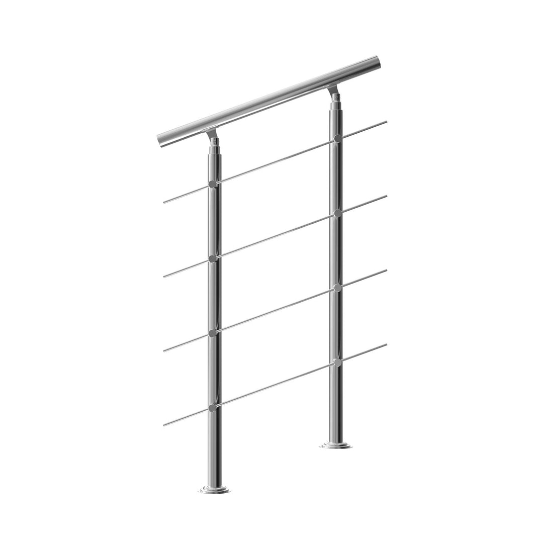 MONZANA® Treppengeländer Edelstahl Pflegeleicht 80cm mit 4 Querstreben Innen und Aussen Handlauf Gel