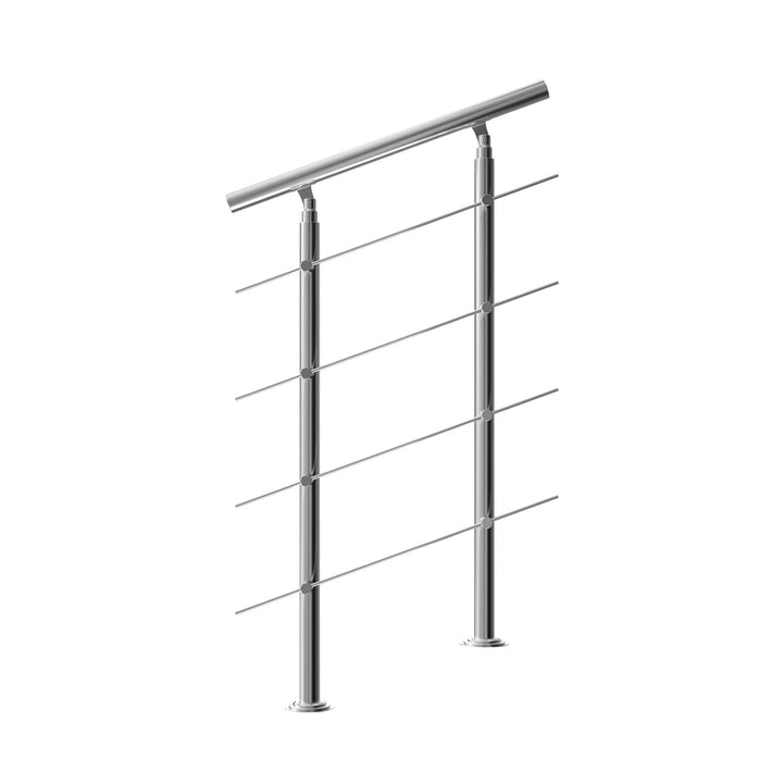 MONZANA® Treppengeländer Edelstahl Pflegeleicht 80cm mit 4 Querstreben Innen und Aussen Handlauf Gel