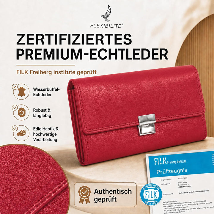Profi Kellner Geldbörse Profi 100% Wasser Büffel [2026] Echt Leder RFID (18,5 x 9,5 x 4,5cm BxHxT) G