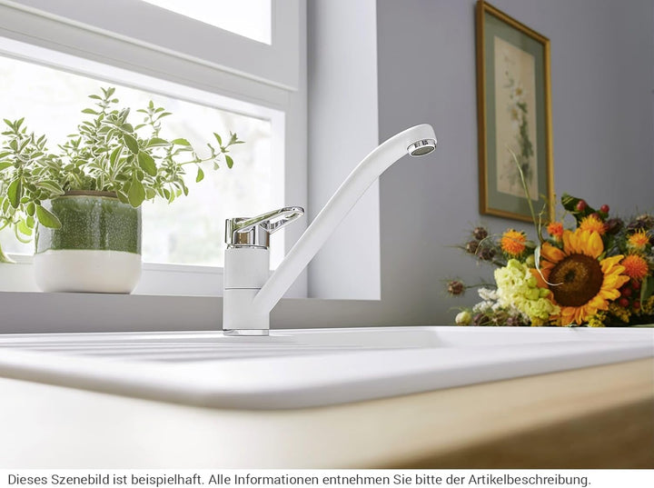 BLANCO WEGA II silgranitweiss/chrom | Hochdruck | Rückflussverhinderer | Keramik Kartusche | Gesiche