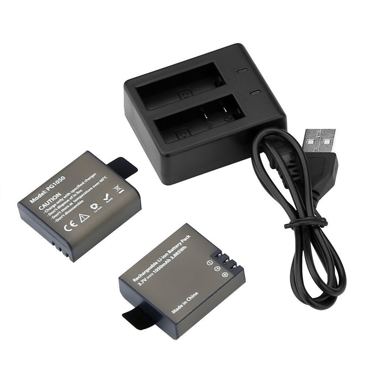 AKASO 2x1050mAh Akku mit USB Dual Charger für EK7000/EK7000 Pro/Brave 4