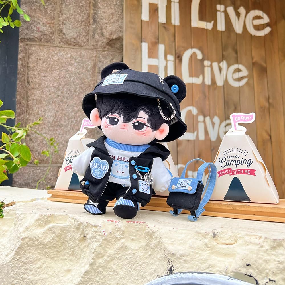 niannyyhouse 20cm Plüsch Puppe Kleidung Parkour Bär Set Lose Hut Mantel Hosen Rucksack Weste Schuhe