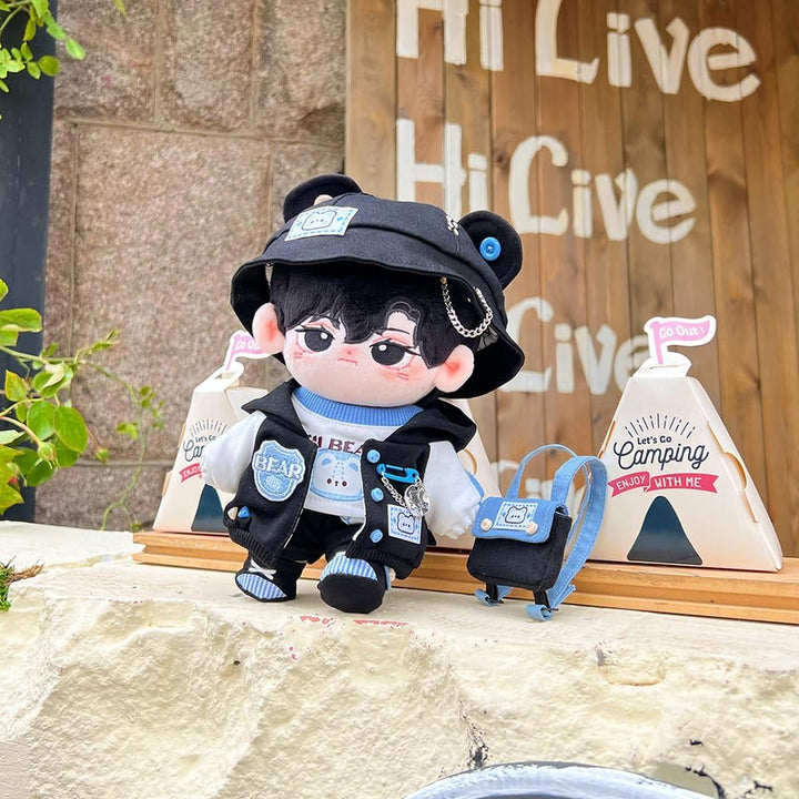 niannyyhouse 20cm Plüsch Puppe Kleidung Parkour Bär Set Lose Hut Mantel Hosen Rucksack Weste Schuhe