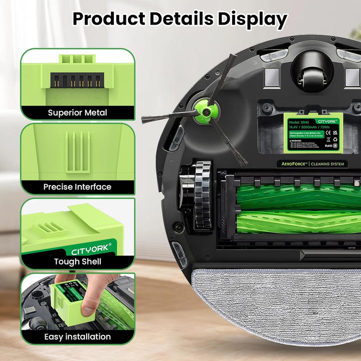 ABL-D1/ABL-D2 Li-ion Ersatz Akku für iRobot Roomba i7/ i7+, i4/i4+, i3/i3+ Plus, für iRobot Roomba e