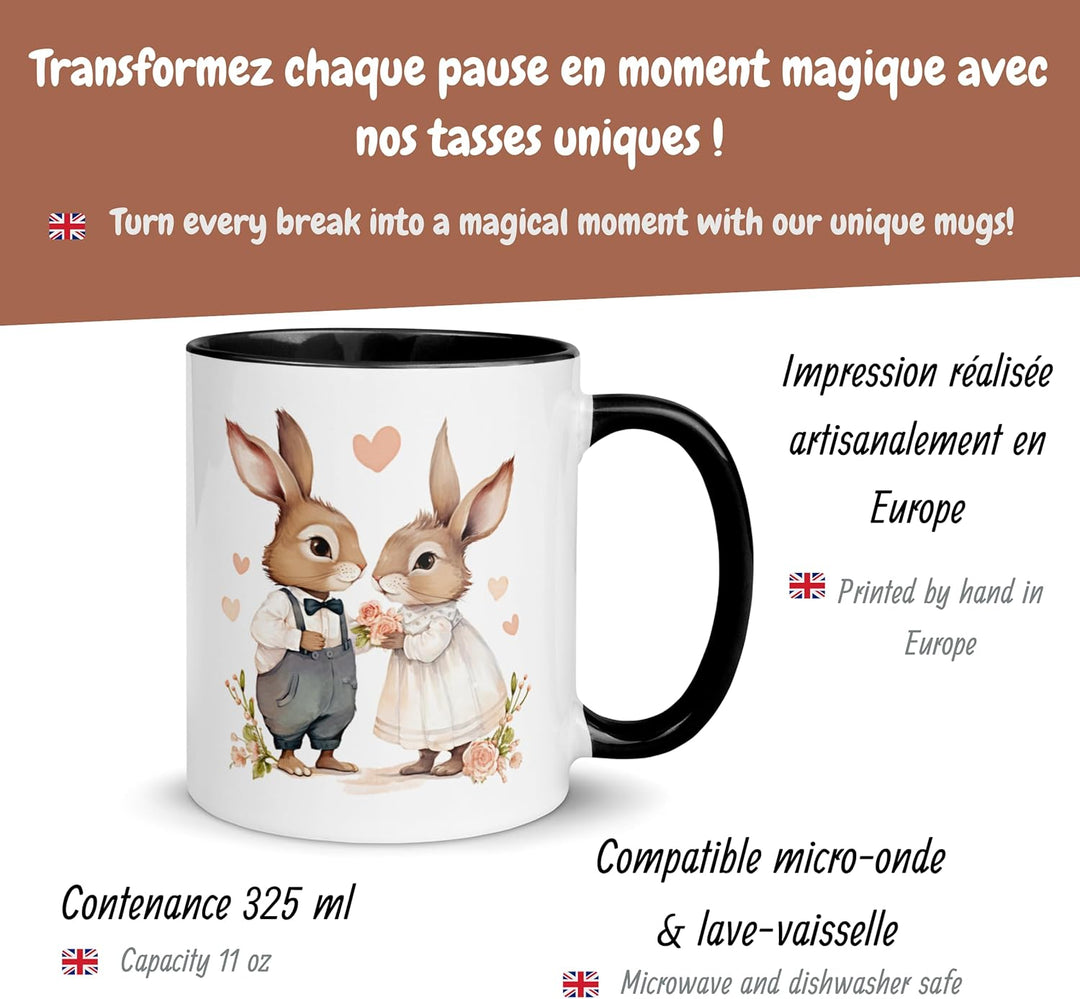 Hasen Tasse Ausgefallene Tierohren Tee Kaffee Romantische Geschenk Blumen Liebe Herz Humor Fantasie