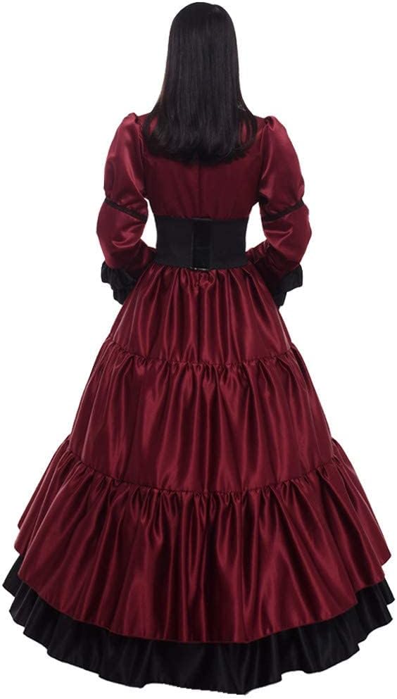 GRACEART Frauen mittelalterlichen viktorianischen Kostüm Vintage Rüschen Fancy Dress mit Krinoline u