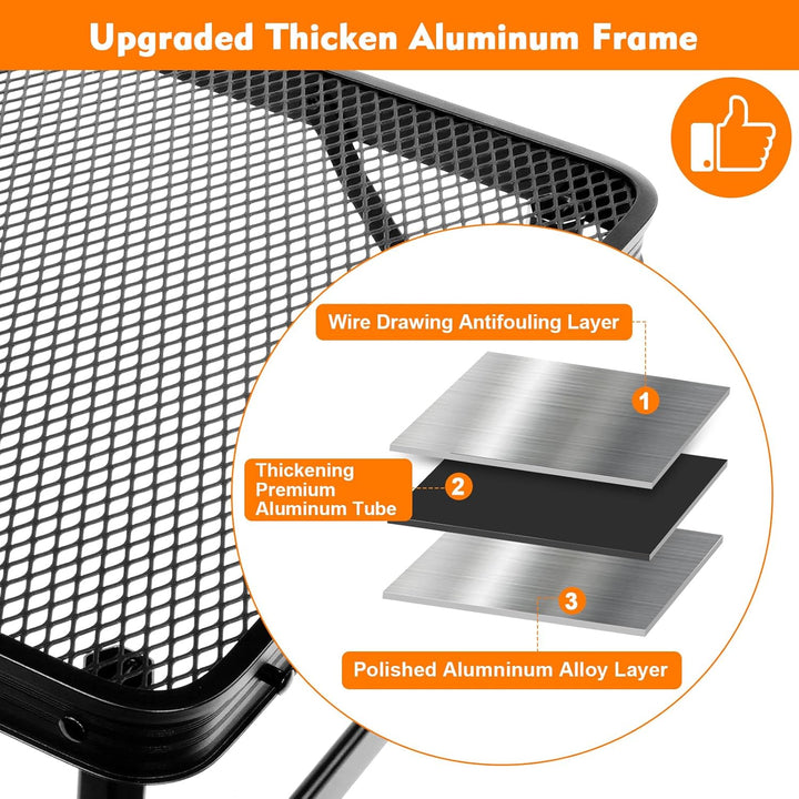E EASTSTORM Campingtisch Klappbar 120×60cm，Gartentisch，Grilltisch mit Metallgitterplatte，Leicht und