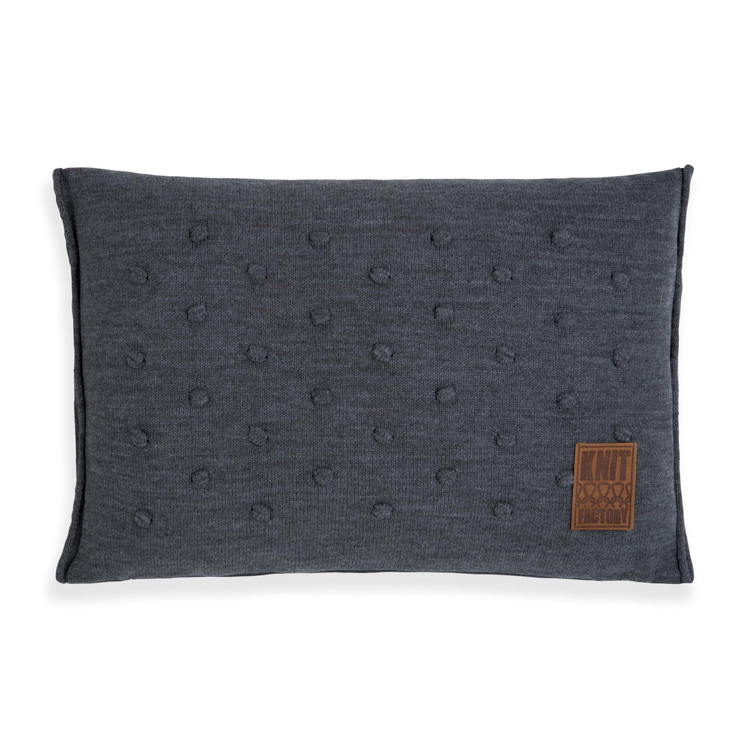 KNIT FACTORY - Noa Kissen - Anthrazit - 60x40 cm 60x40 cm Anthrazit, 60x40 cm Anthrazit